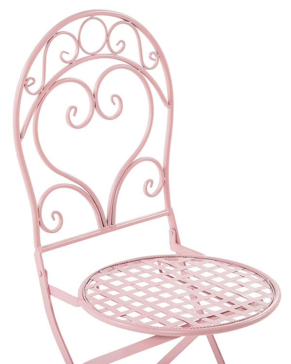 Havestole Lyserød Pulverlakeret Jern 2 stk 94 x 33 cm Moderne Cafesæt Retro Vintage-stil Accent til Terrasse og Altan Italiensk Indretning