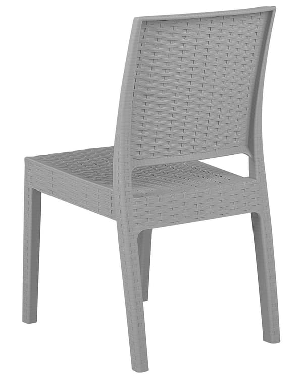 Havestole Lysegrå Plastik Sæt 60 x 89 x 56 cm Stabel Stole uden Armlæn Flet Moderne til Terrassen Haven Tilbehør Vejr Bestandig Materiale