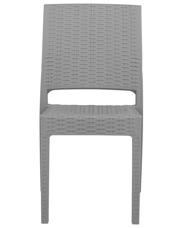 Havestole Lysegrå Plastik Sæt 60 x 89 x 56 cm Stabel Stole uden Armlæn Flet Moderne til Terrassen Haven Tilbehør Vejr Bestandig Materiale