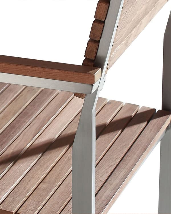 Sæt med 6 udendørs stole lys teak aluminium 86 x 56 cm modstandsdygtig over for vejrforhold