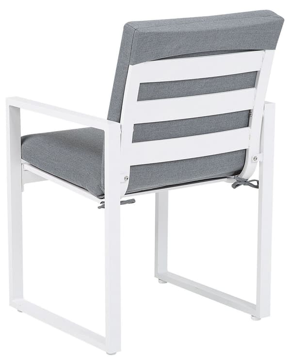Sæt med 2 Havestole Gråt Stof med Metalstel Moderne Stil