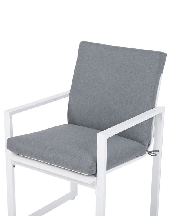 Sæt med 2 Havestole Gråt Stof med Metalstel Moderne Stil