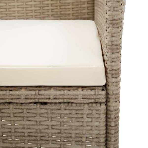 vidaXL Trädgårdsstolar 2 st med dynor konstrotting beige
