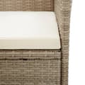 Miniatyrbild 9 av 11: vidaXL Trädgårdsstolar 2 st med dynor konstrotting beige