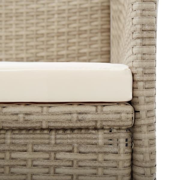 vidaXL Justerbara trädgårdsstolar 2 st med dynor konstrotting beige