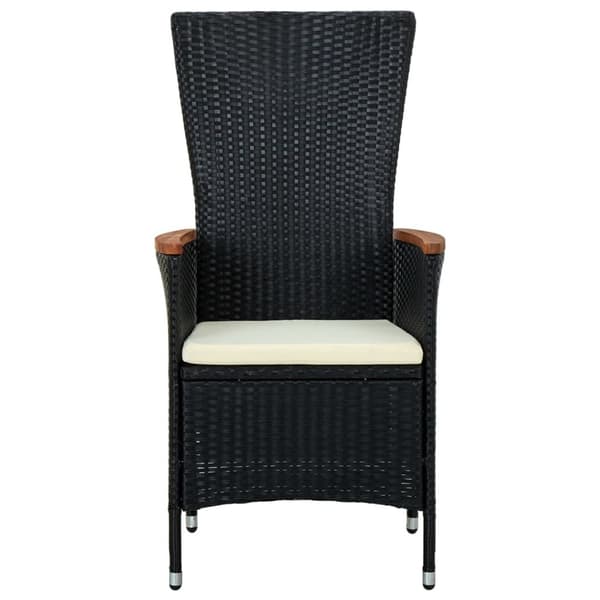 vidaXL havestole 2 stk. med hynder polyrattan sort