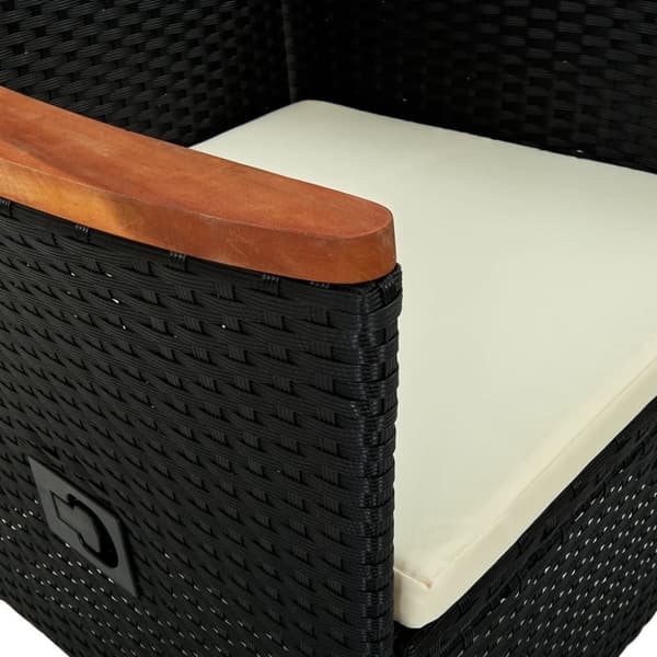 vidaXL havestole 2 stk. med hynder polyrattan sort