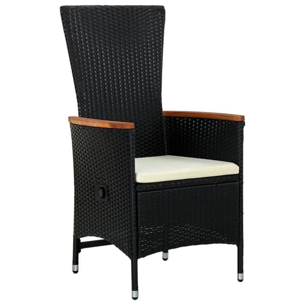 vidaXL havestole 2 stk. med hynder polyrattan sort