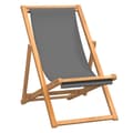 Miniatyrbillede 2 af 8: vidaXL foldbar strandstol massivt teaktræ grå