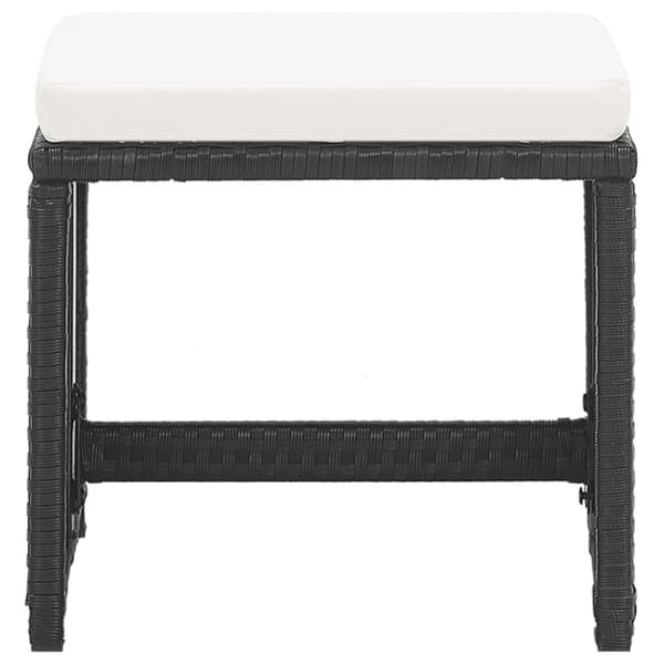 vidaXL havetaburetter 2 stk. med hynder polyrattan sort