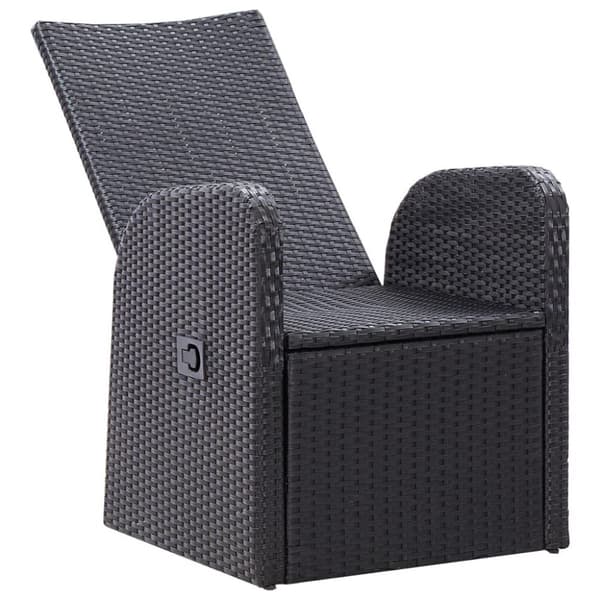 vidaXL havelænestole 2 stk. med hynder polyrattan sort