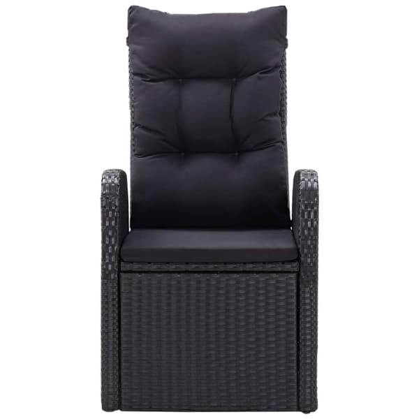 vidaXL havelænestole 2 stk. med hynder polyrattan sort