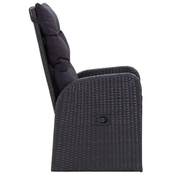 vidaXL havelænestole 2 stk. med hynder polyrattan sort