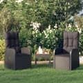 Miniatyrbillede 7 af 7: vidaXL havelænestole 2 stk. med hynder polyrattan sort