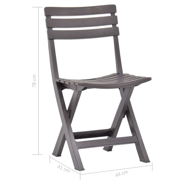 vidaXL Foldbare hagestoler 2 stk plast mocca