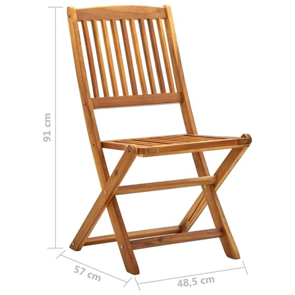 vidaXL Klappstoler 2 stk heltre akasie