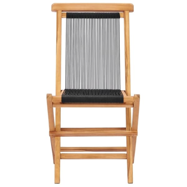 vidaXL foldbare havestole 2 stk. massivt teaktræ og reb
