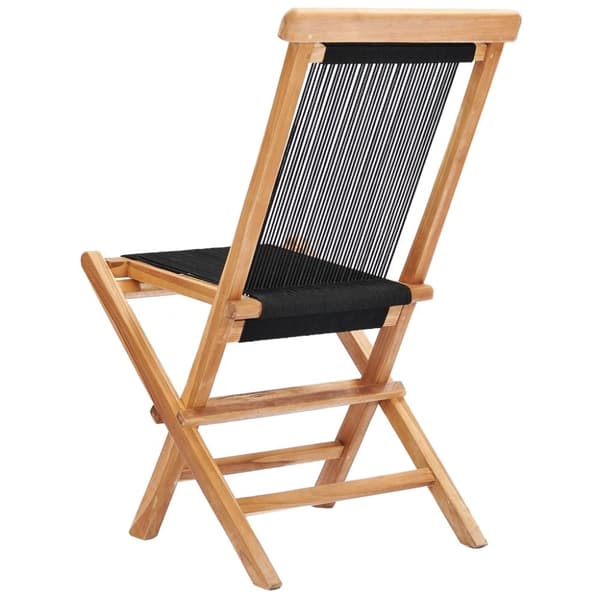 vidaXL foldbare havestole 2 stk. massivt teaktræ og reb
