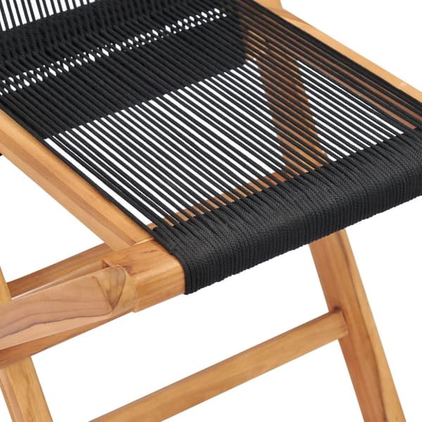 vidaXL foldbare havestole 2 stk. massivt teaktræ og reb