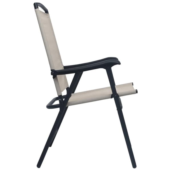 vidaXL foldbare havestole 2 stk. textilene cremefarvet