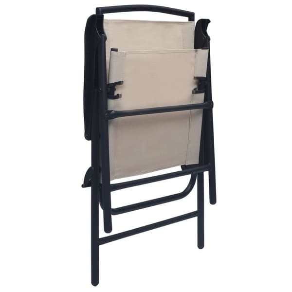 vidaXL foldbare havestole 2 stk. textilene cremefarvet