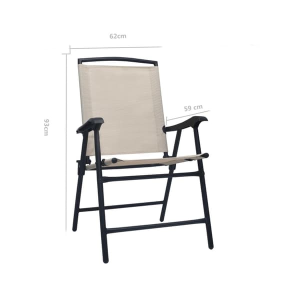 vidaXL foldbare havestole 2 stk. textilene cremefarvet