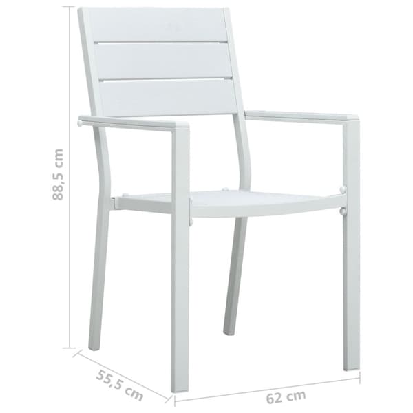 vidaXL havestole 4 stk. HDPE trælook hvid