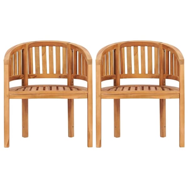vidaXL Bananstolar 2 st massiv teak