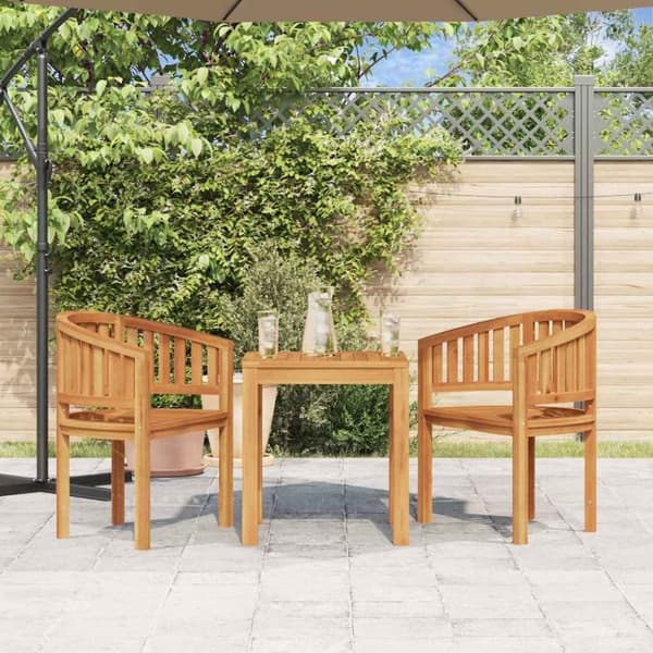 vidaXL Bananstolar 2 st massiv teak