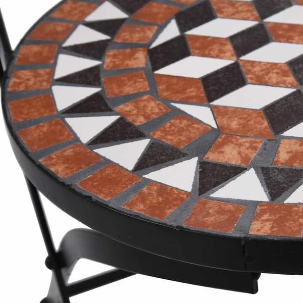 vidaXL Mosaikkbistrostoler 2 stk brun keramikk