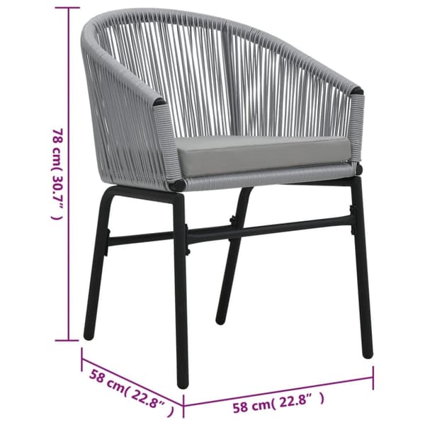 vidaXL havestole 2 stk. PVC rattan antracitgrå