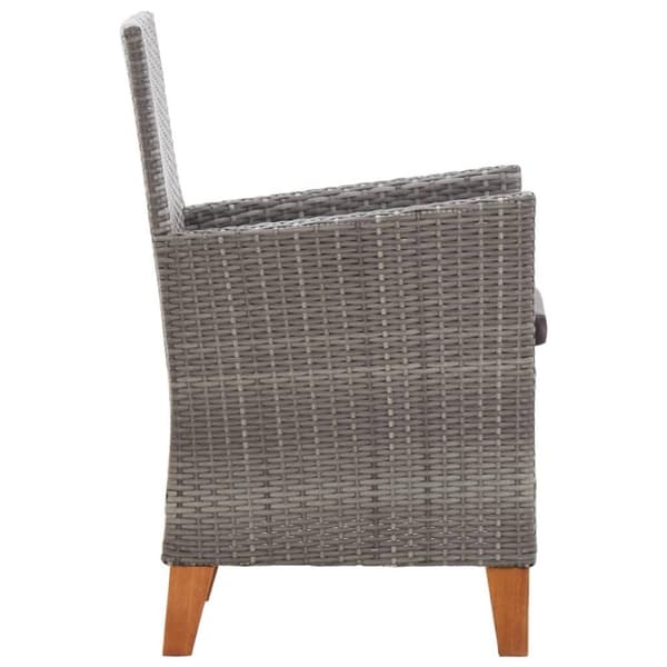 vidaXL havestole 2 stk. med hynder polyrattan grå