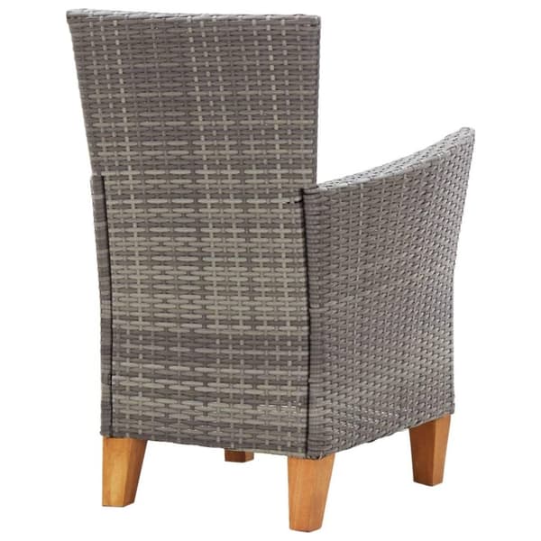 vidaXL havestole 2 stk. med hynder polyrattan grå