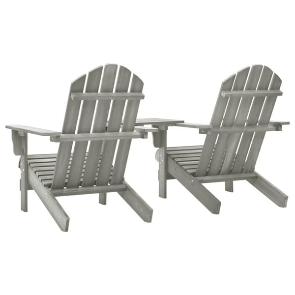vidaXL Adirondack-havestole med bord massivt grantræ grå