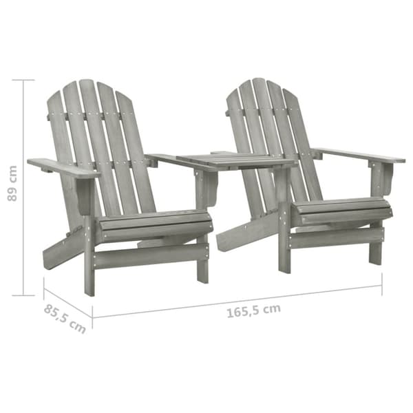vidaXL Adirondack-havestole med bord massivt grantræ grå