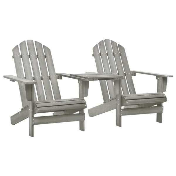 vidaXL Adirondack-havestole med bord massivt grantræ grå