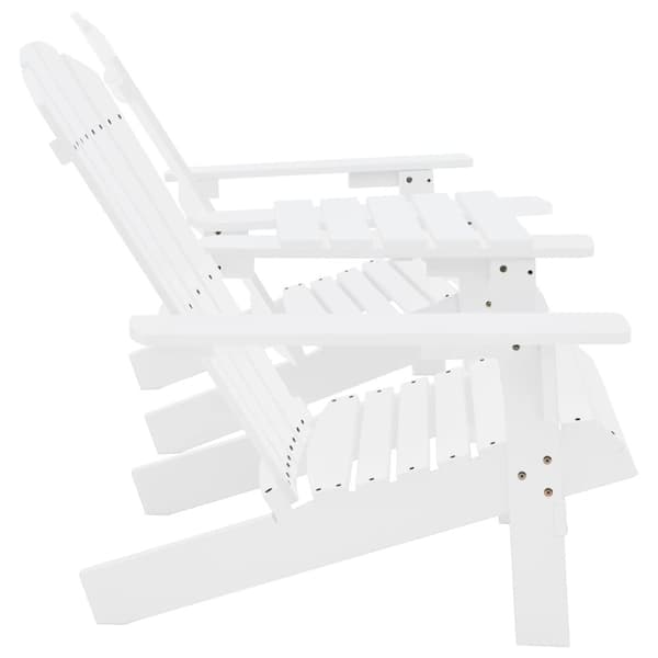 vidaXL Adirondack-havestole med bord massivt grantræ hvid