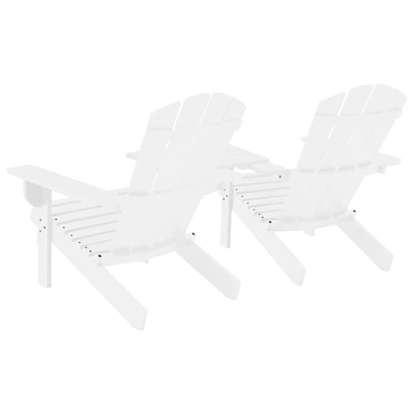 vidaXL Adirondack-havestole med bord massivt grantræ hvid