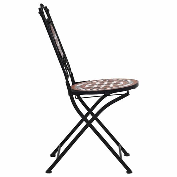 vidaXL bistrostole 2 stk. med mosaikdesign keramisk brun