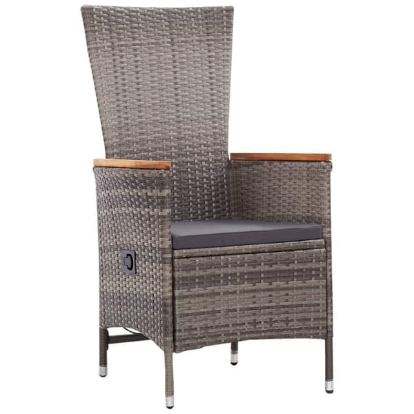 vidaXL havestole 2 stk. med hynder polyrattan grå