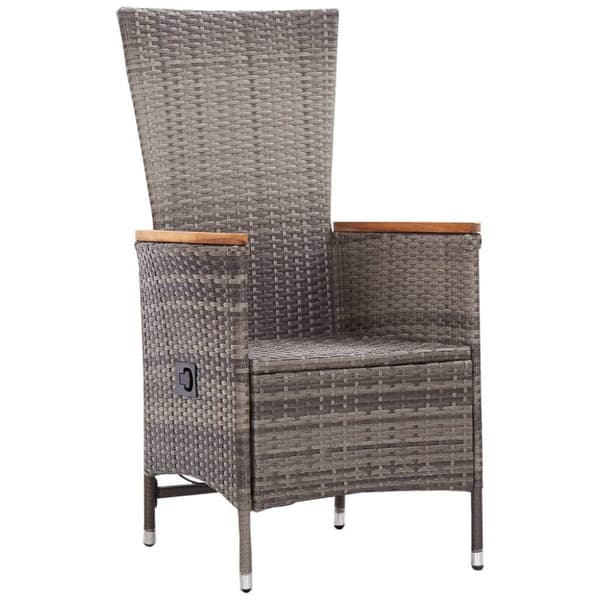 vidaXL havestole 2 stk. med hynder polyrattan grå