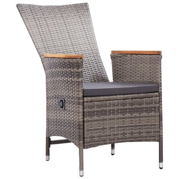 vidaXL havestole 2 stk. med hynder polyrattan grå
