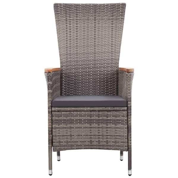 vidaXL havestole 2 stk. med hynder polyrattan grå