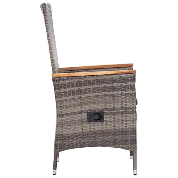 vidaXL havestole 2 stk. med hynder polyrattan grå