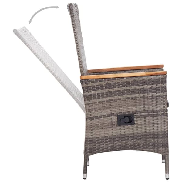 vidaXL havestole 2 stk. med hynder polyrattan grå