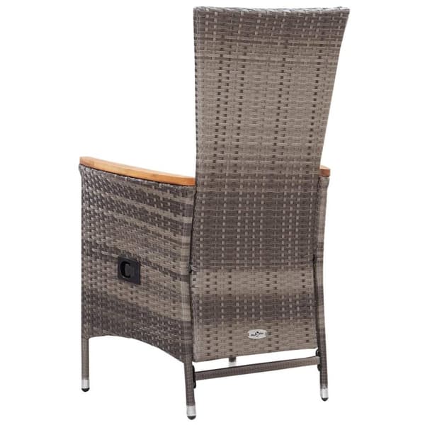 vidaXL havestole 2 stk. med hynder polyrattan grå