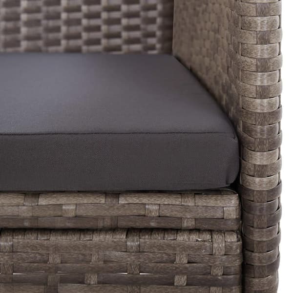 vidaXL havestole 2 stk. med hynder polyrattan grå