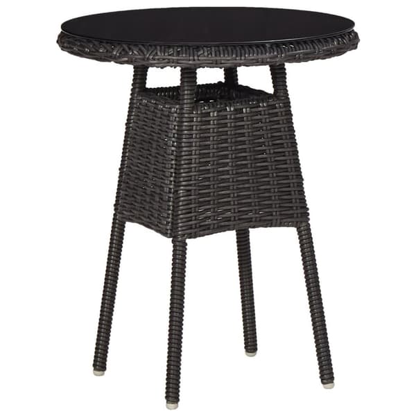 vidaXL bistrosæt 3 dele med hynder polyrattan sort