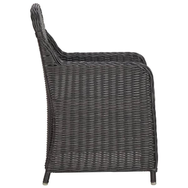 vidaXL bistrosæt 3 dele med hynder polyrattan sort