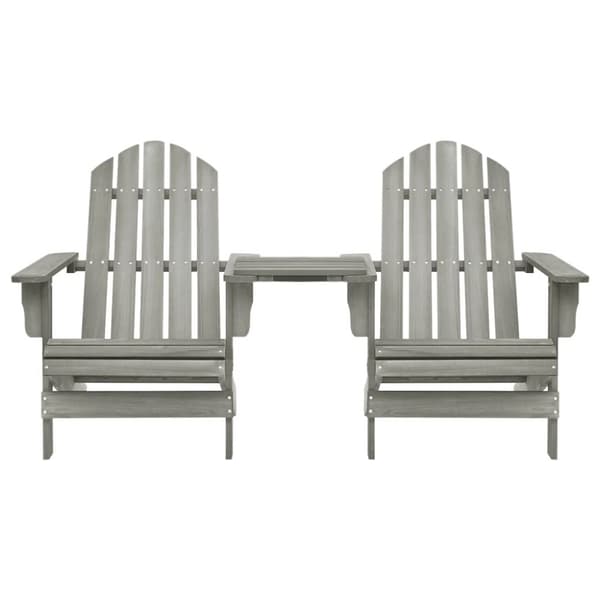 vidaXL Adirondack hagestoler med tebord heltre gran grå